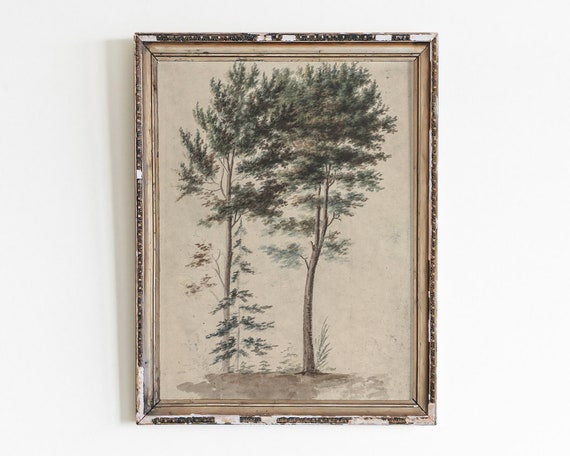 Vintage Tree Sketch Art Rustic Print Gallery Wall Decor Boho