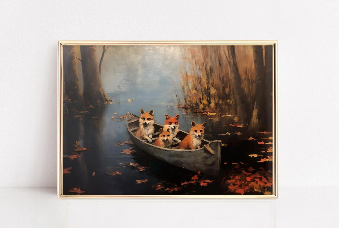 Vintage Fox Wall Art Print, Cottage Decor - Image 4