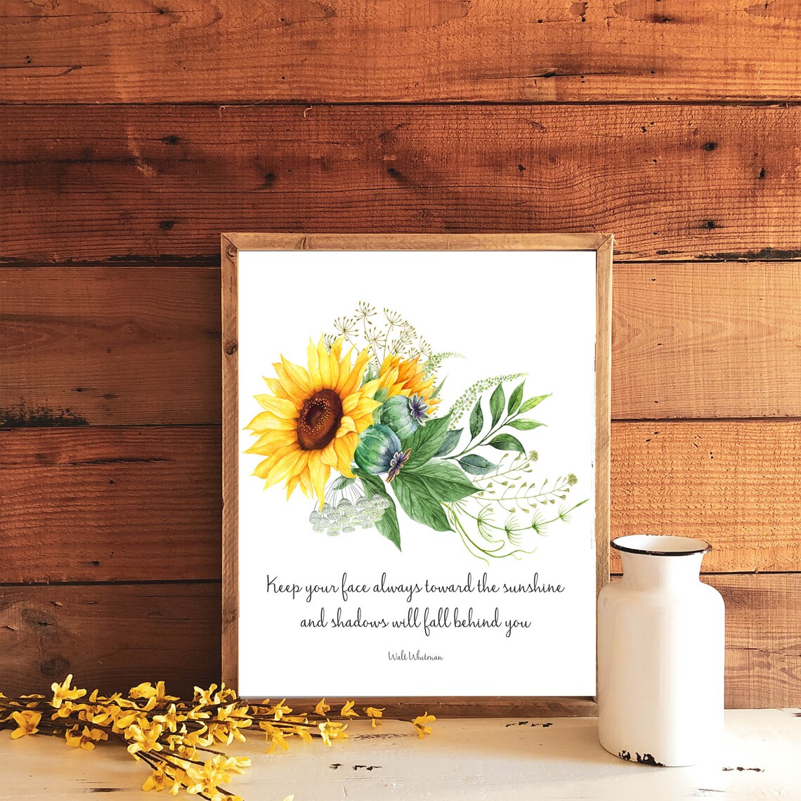 Sunshine Quote Wall Art, Walt Whitman Summer Floral - Image 3