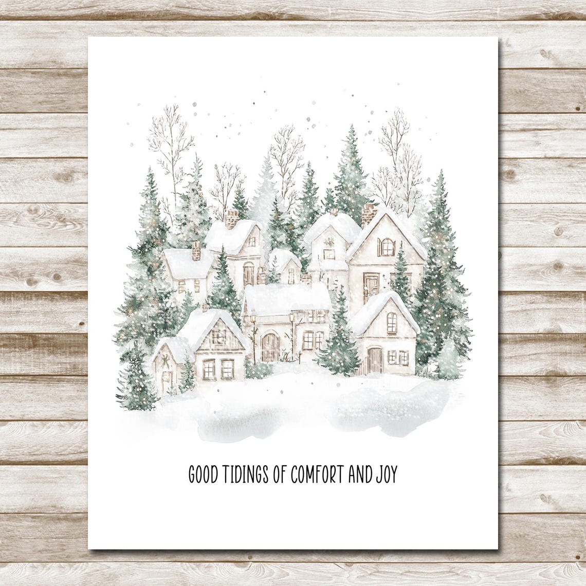 Good Tidings Of Comfort And Joy Christmas Song Decor 5x7 8x10 11x14 16x20 Winter Village Sign Inspirational Wall Art Diy Decor - Image 4