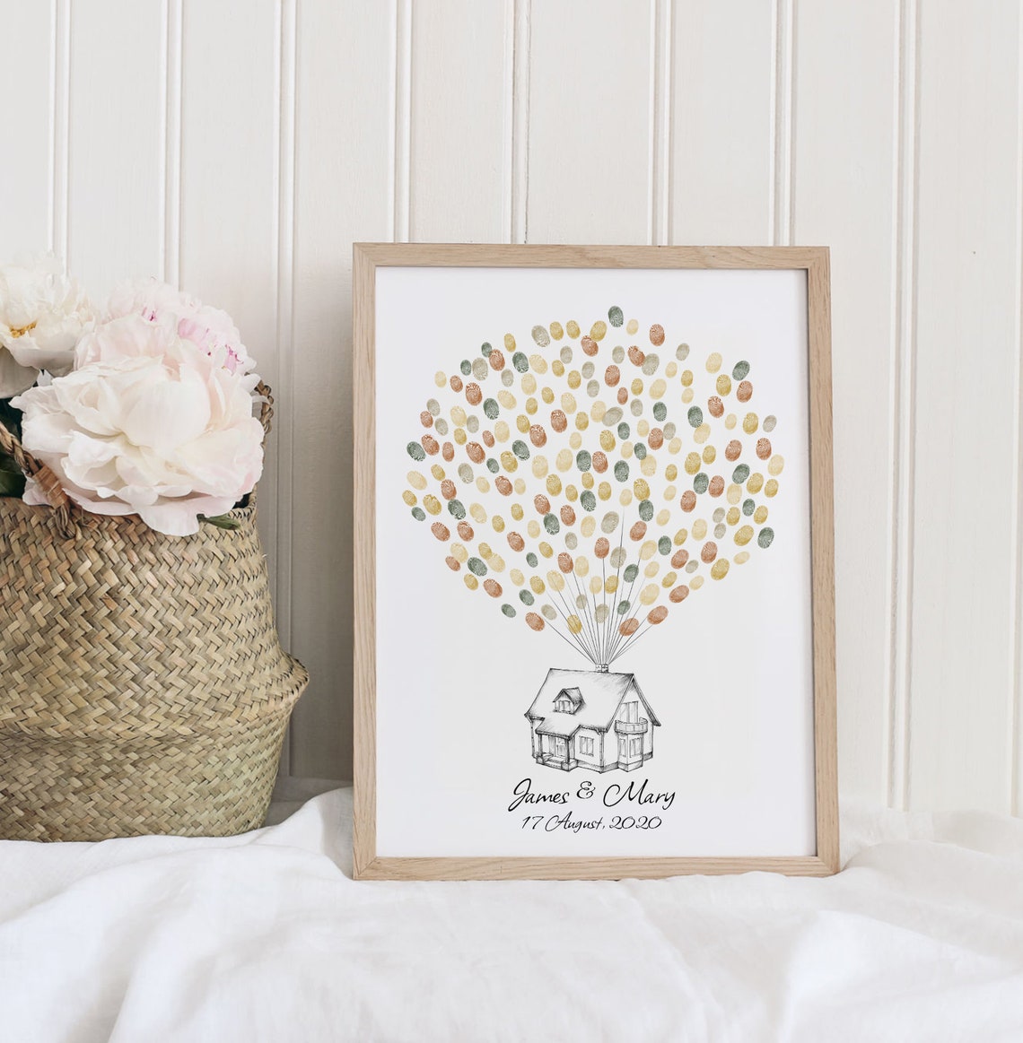 House Thumbprint Guest Book Wedding Fingerprint Art Print - Image 4