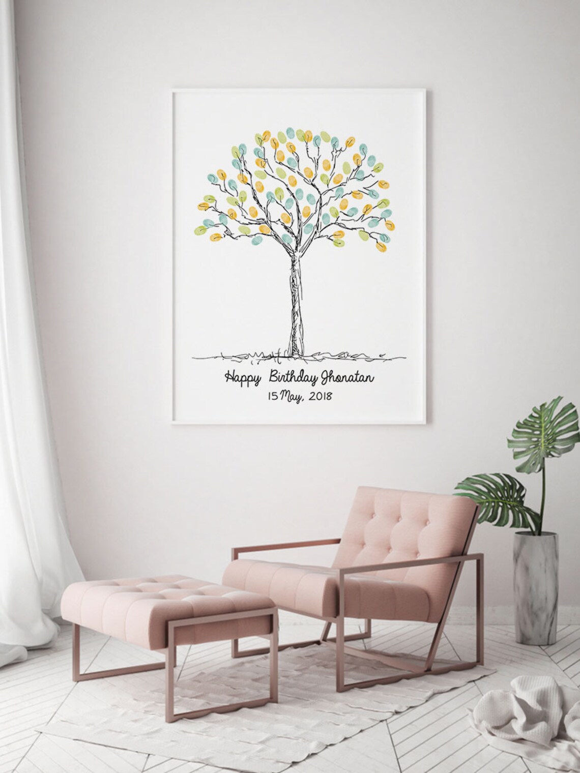 Custom Thumbprint Tree Guest Book Wall Art Print - Image 3
