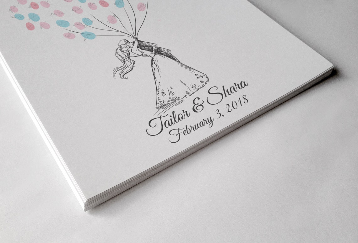 Wedding Fingerprint Balloon Guest Book Art Print - Image 2