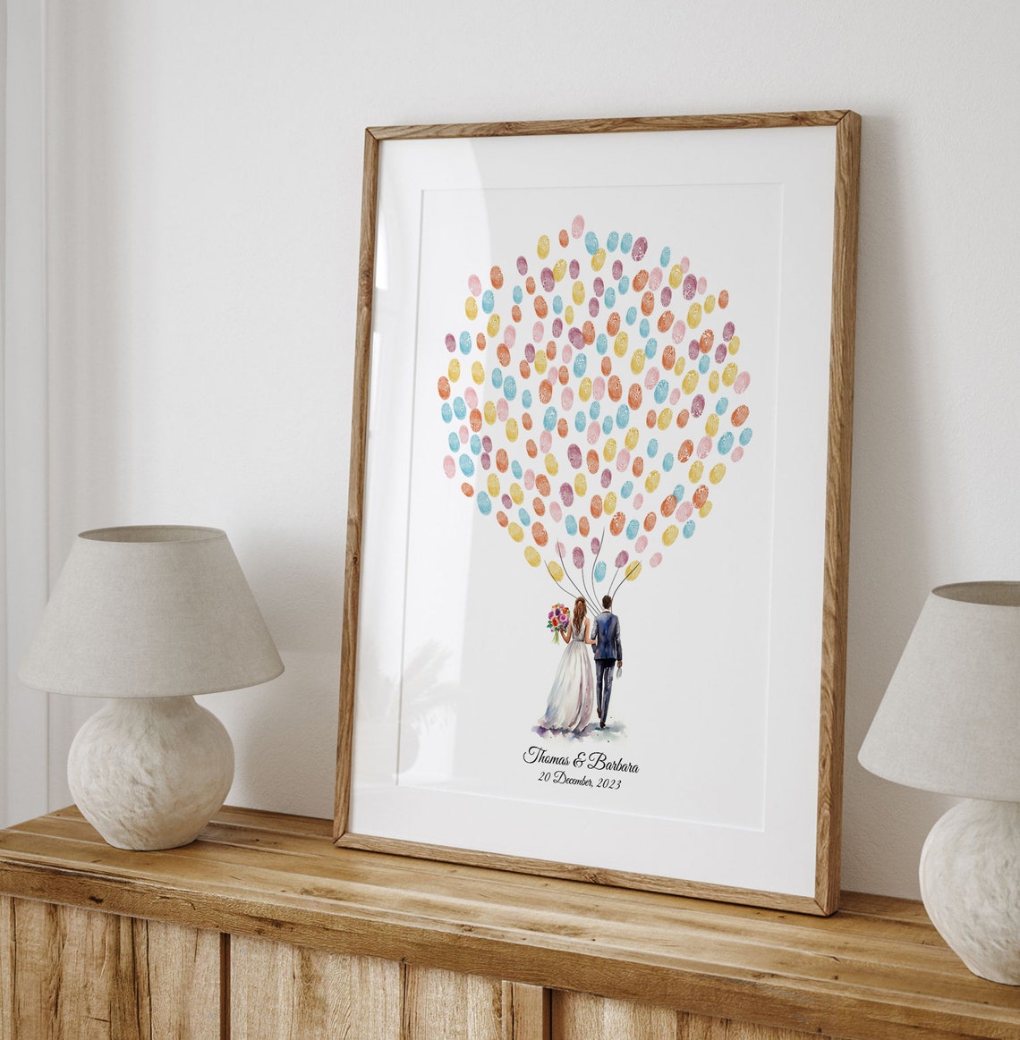 Personalized Wedding Fingerprint Guest Book Poster - Image 3