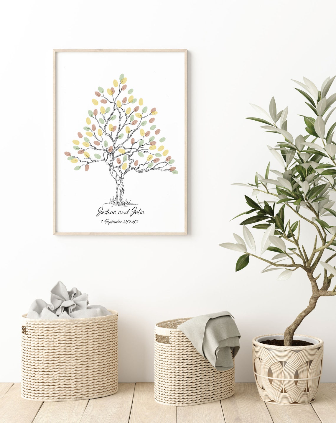 Customizable Thumbprint Tree Guest Book Art Print - Image 3