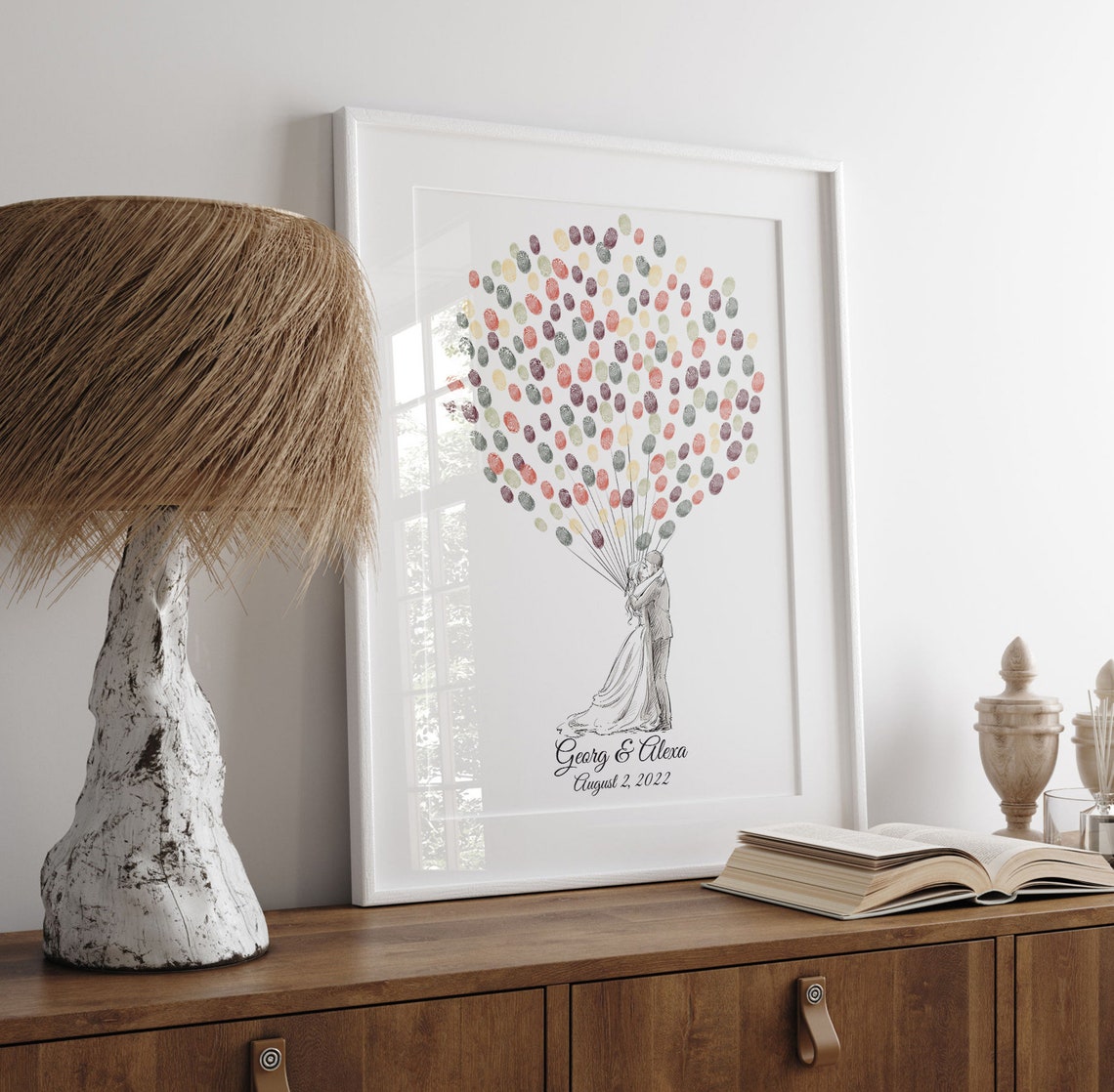 Wedding Fingerprint Balloon Guest Book Poster - Image 3