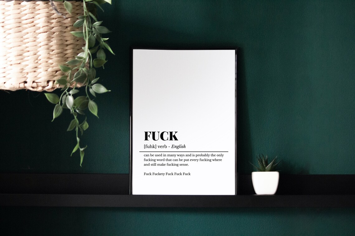 Funny F Word Dictionary Definition Adult Office Humor Wall Art - Image 3