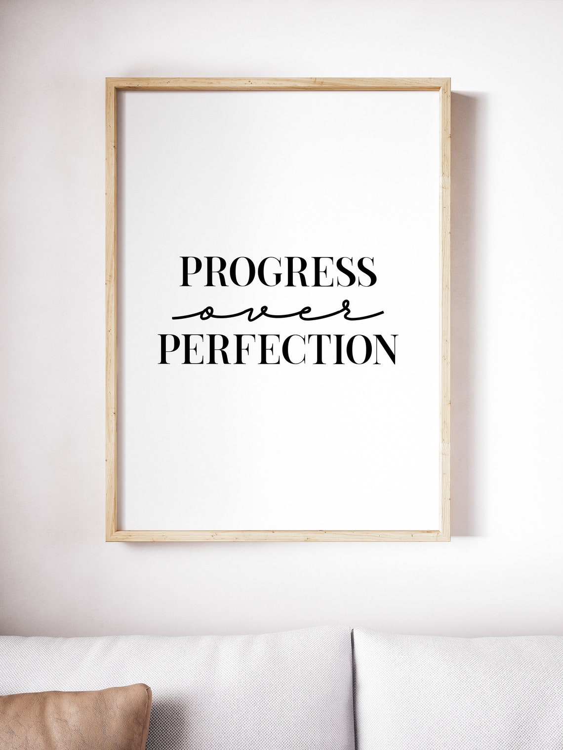 Progress Over Perfection Motivational Quote Minimalist Desk Poster - Image 5