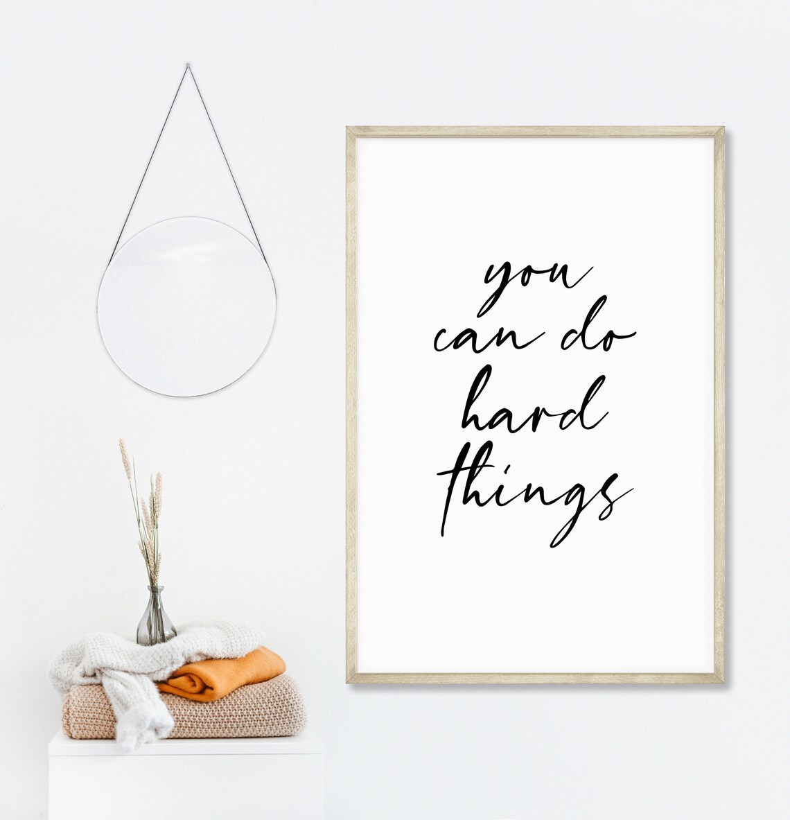 You Can Do Hard Things Quote Print Script Motivational Encouragement Decor - Image 3