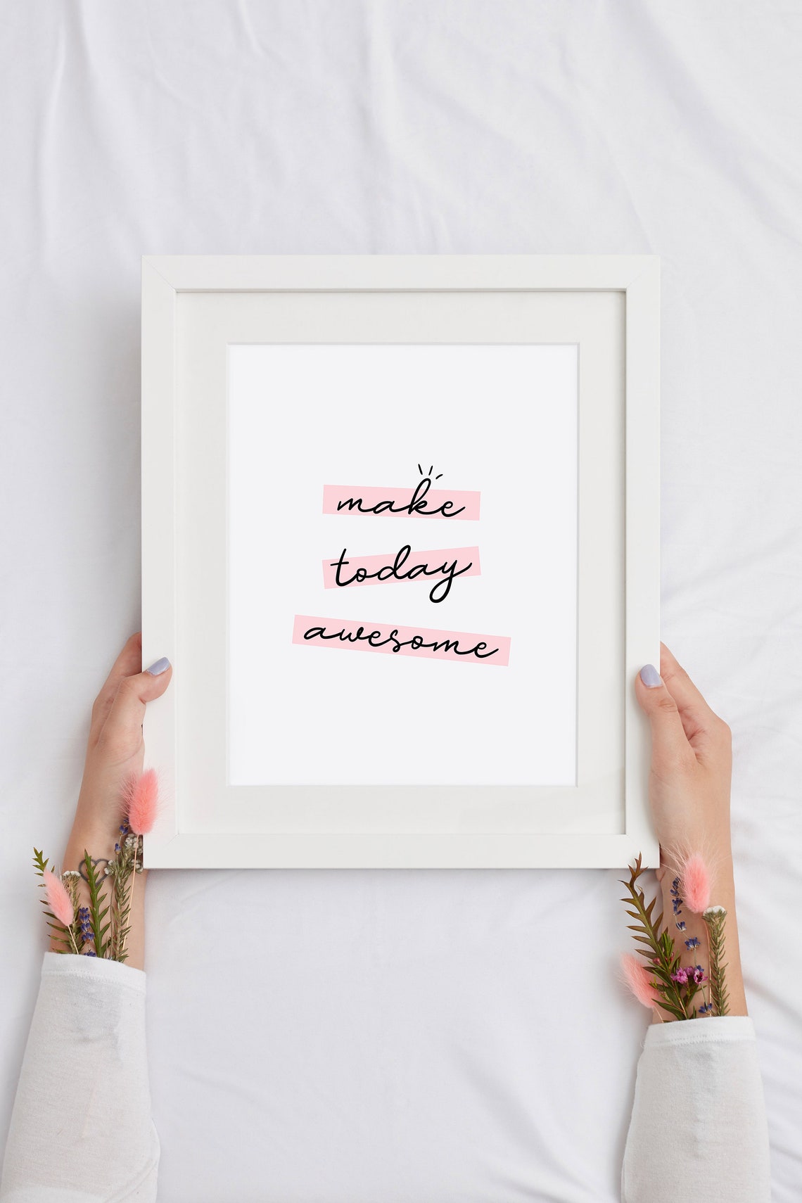 Make Today Awesome Pink Highlight Script Quote Inspiring Poster - Image 3