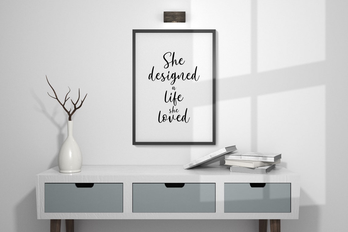 She Designed A Life She Loved Elegant Script Feminist Gift Poster - Image 5