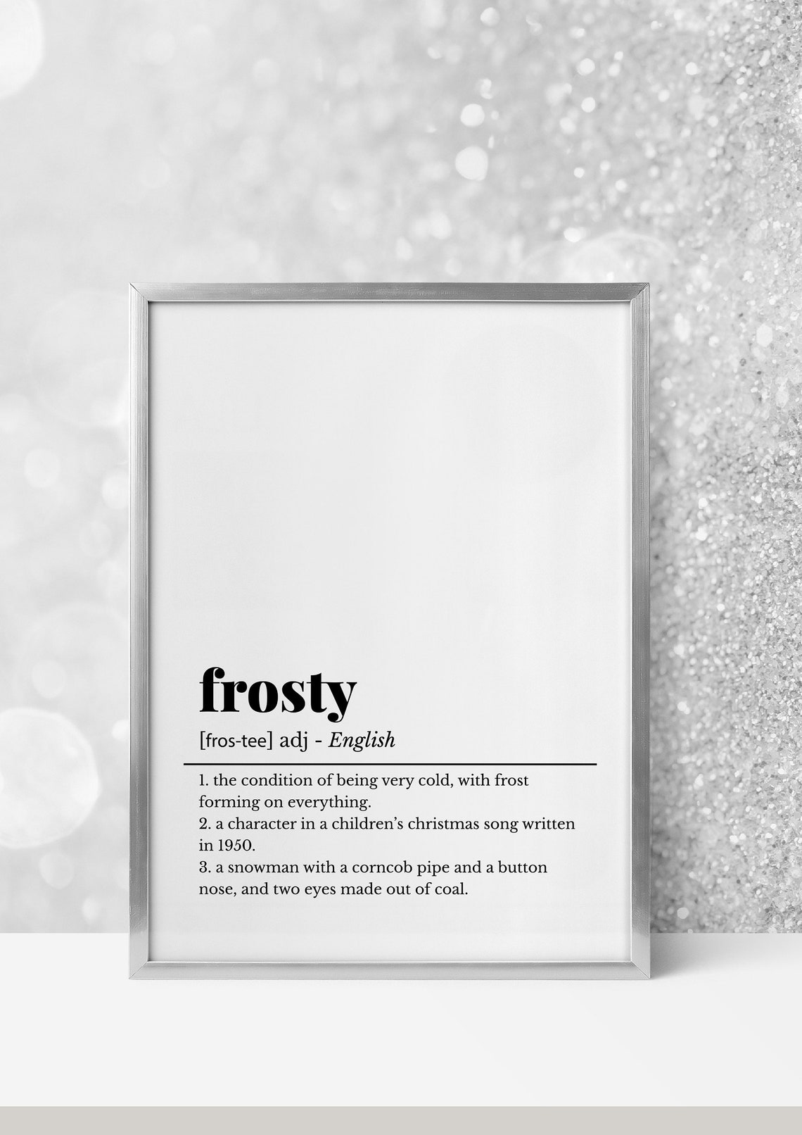 Frosty Definition Christmas Poster Minimalist Holiday Wall Decor - Image 3