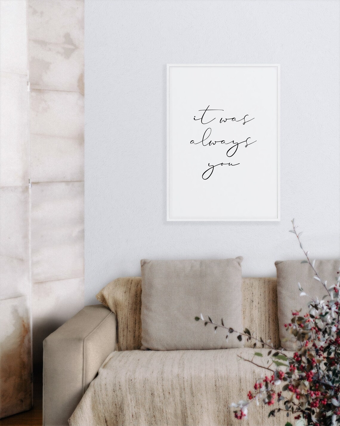 It Was Always You Love Quote Print Romantic Wedding Bedroom Wall Decor - Image 4
