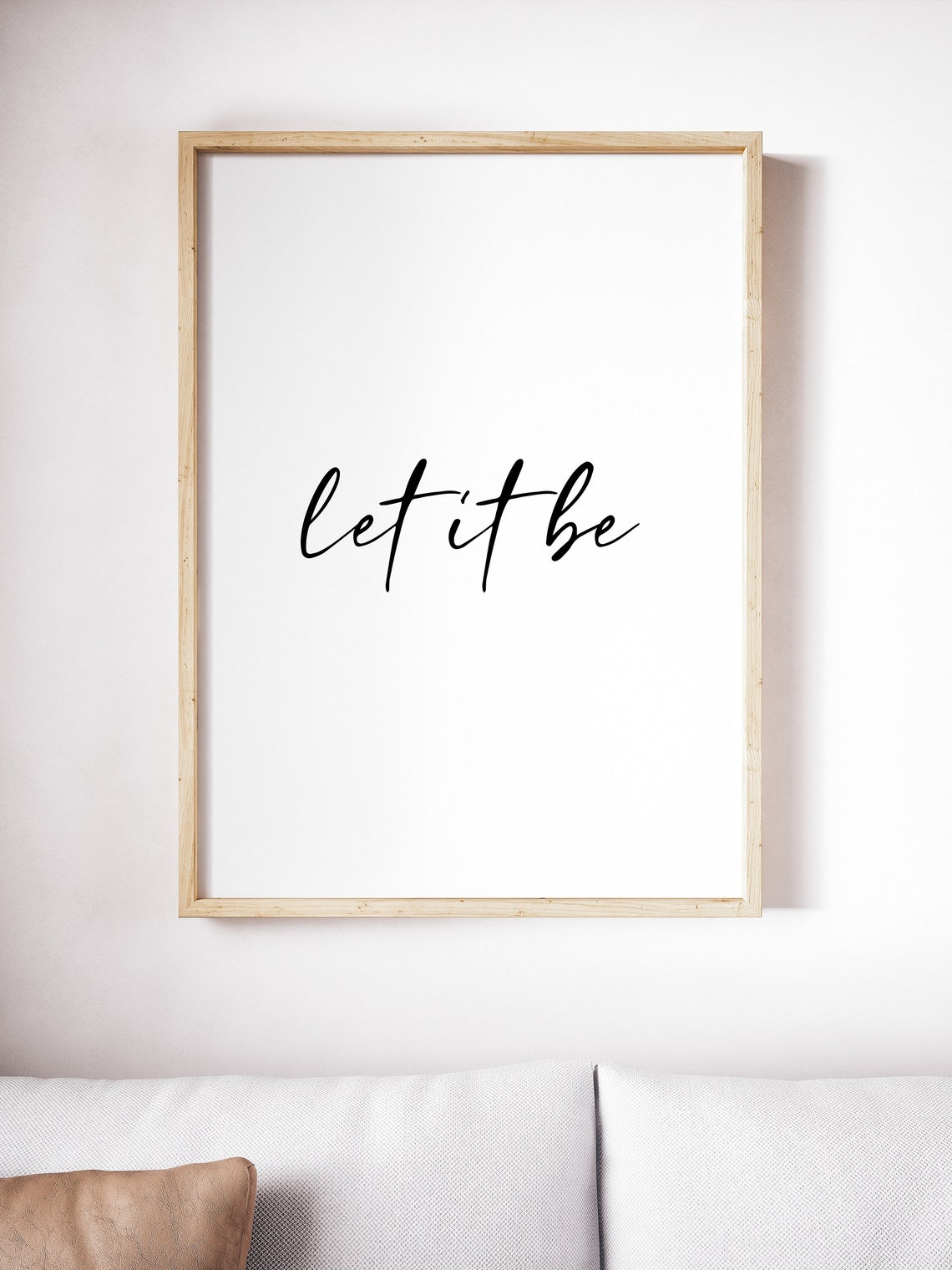 Let It Be Elegant Script Minimalist Inspirational Bedroom Poster - Image 3