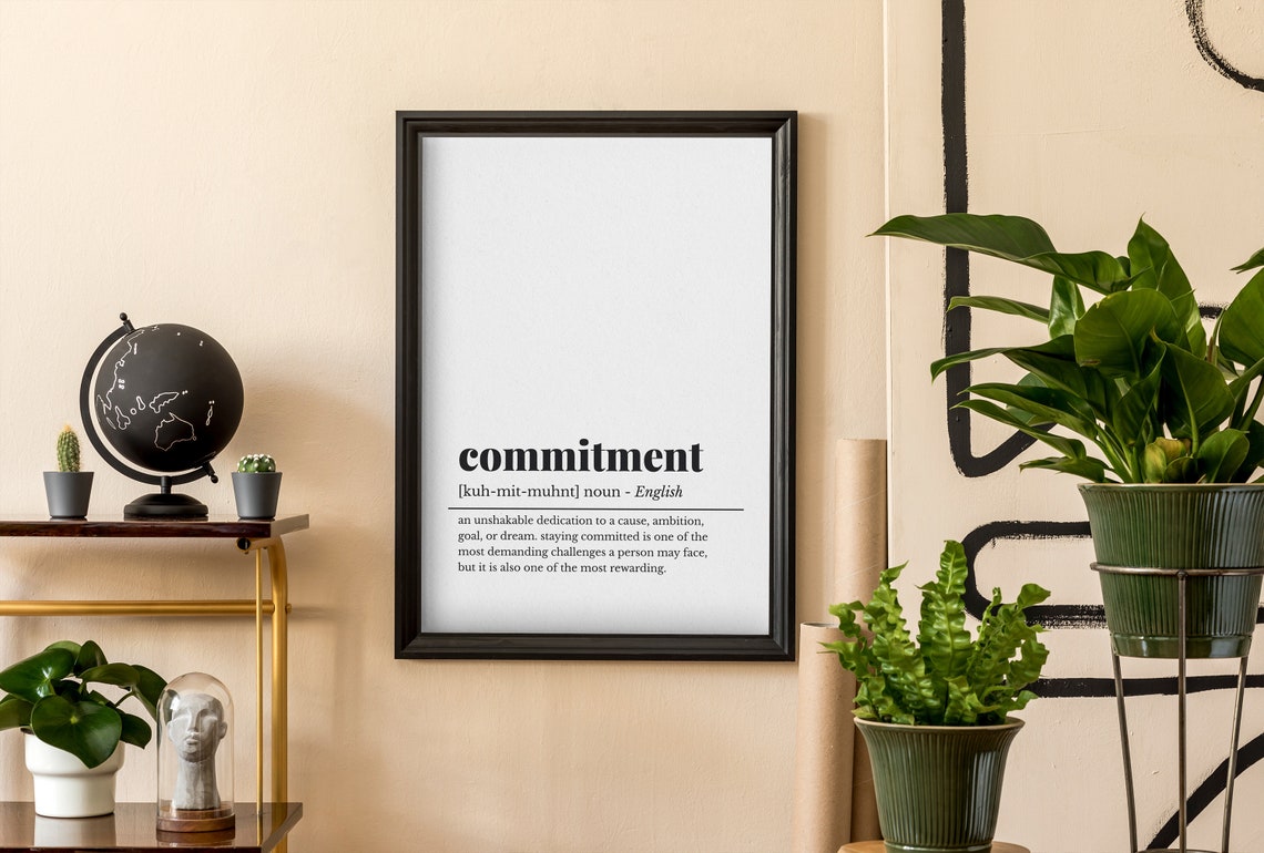 Commitment Definition Noun Dictionary Typography Wall Poster - Image 4