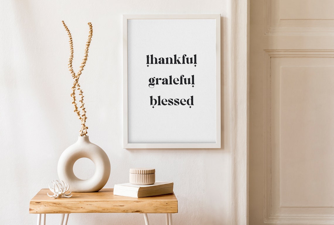Thankful Grateful Blessed Bold Typography Thanksgiving Poster - Image 3