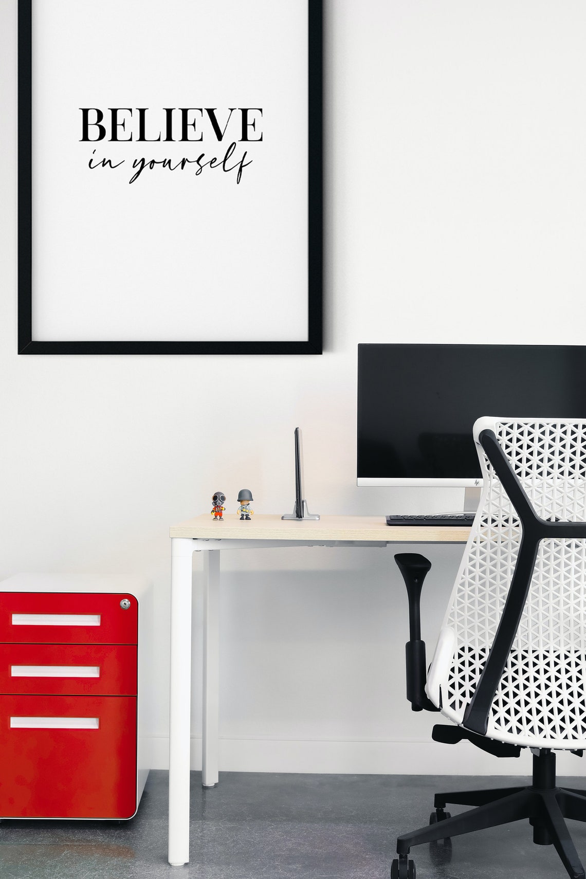 Believe In Yourself Mixed Serif Script Inspirational Quote Poster - Image 2