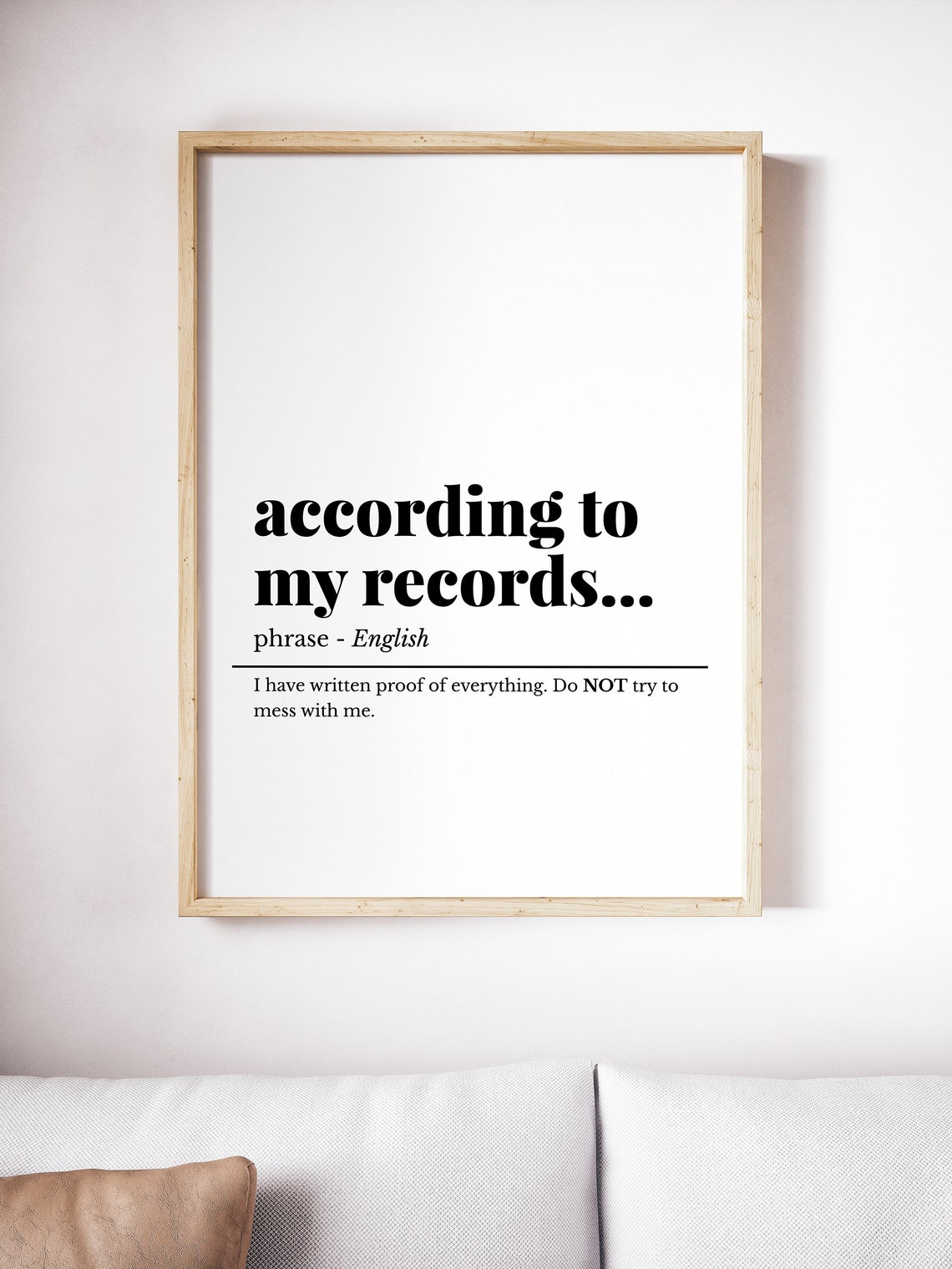 According to My Records Funny Office Definition Phrase Poster - Image 5