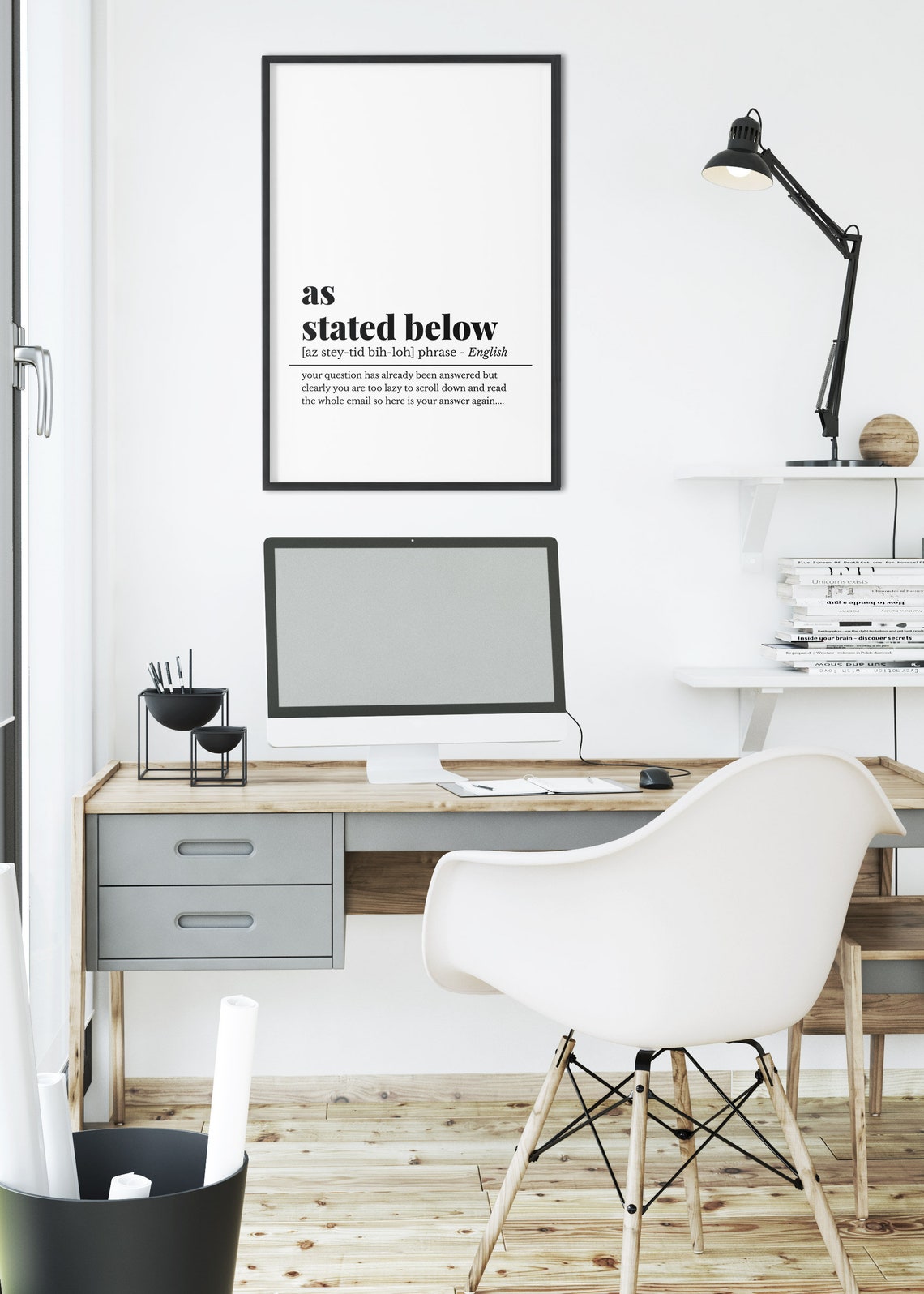 As Stated Below Funny Office Definition Phrase Sarcastic Poster - Image 2