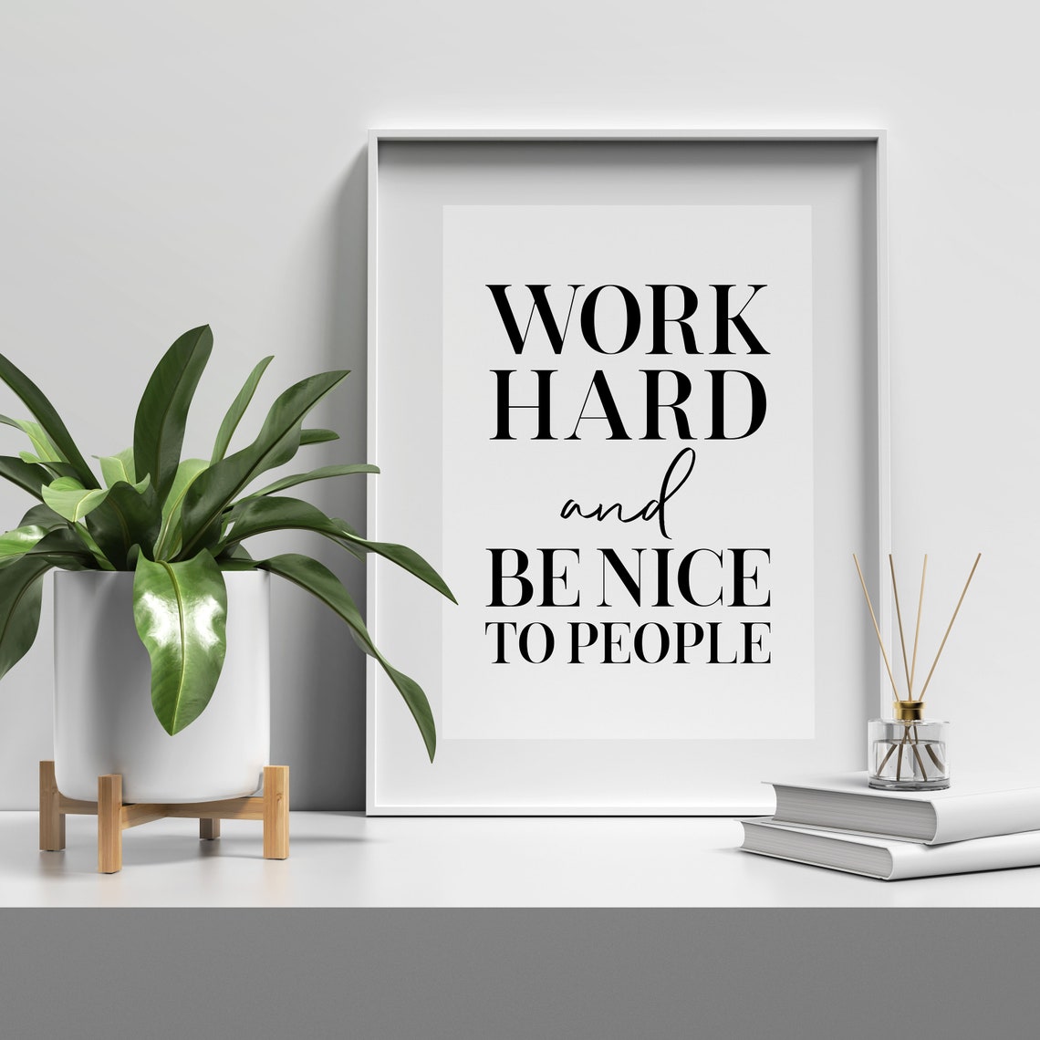 Work Hard And Be Nice To People Bold Motivational Office Poster - Image 3