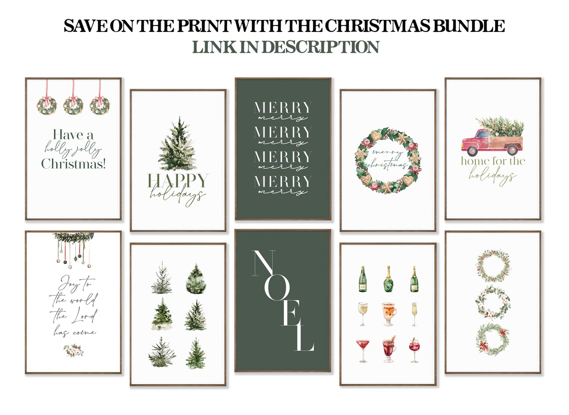 Have A Holly Jolly Christmas Watercolor Hanging Wreath Poster - Image 2