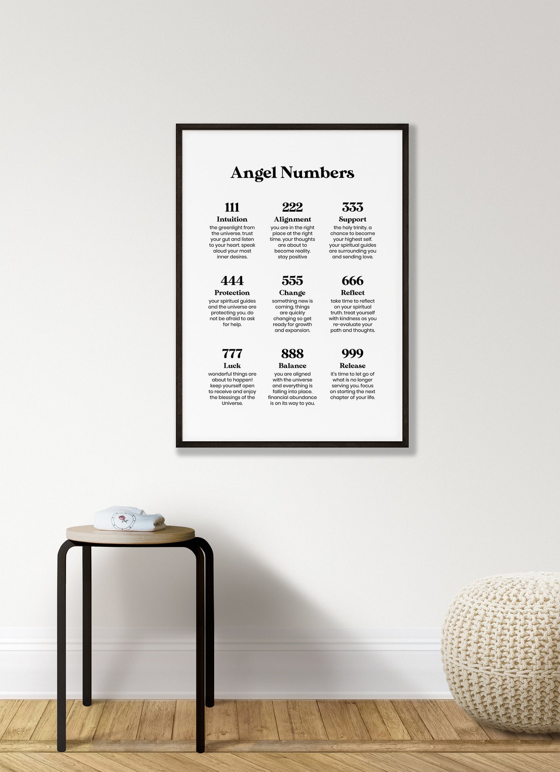 Angel Numbers Poster Manifest Wall Art Spiritual Wall Art Affirmation Wall Art Law Of Attraction Print Spiritual Manifesting Print - Image 3