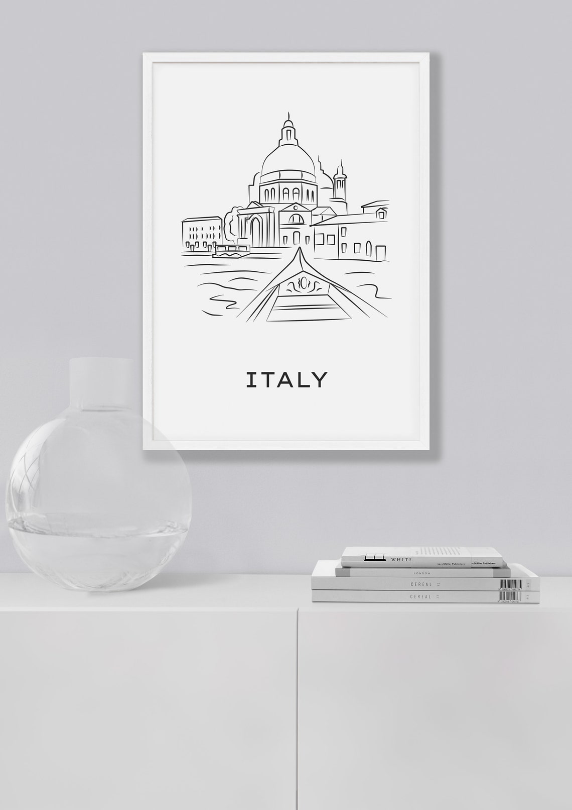Italy Venice Canal Dome Line Art Minimalist Travel Landmark Poster - Image 3