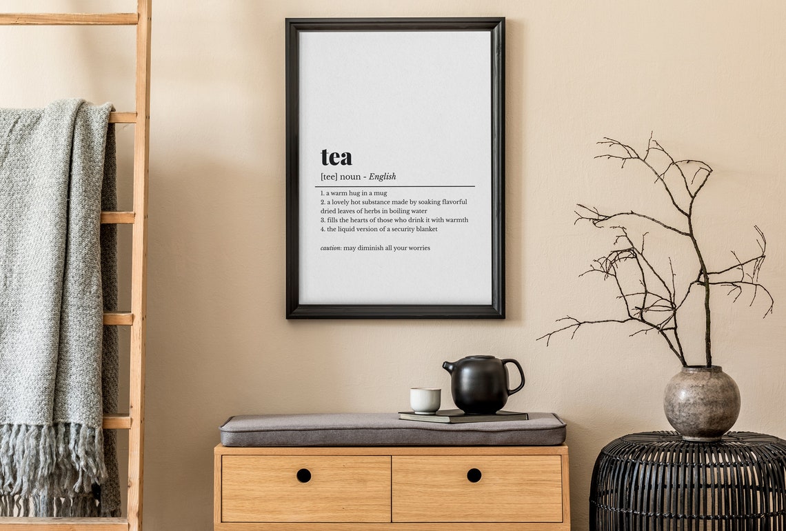 Tea Funny Dictionary Definition Warm Hug in a Mug Quote Poster - Image 5