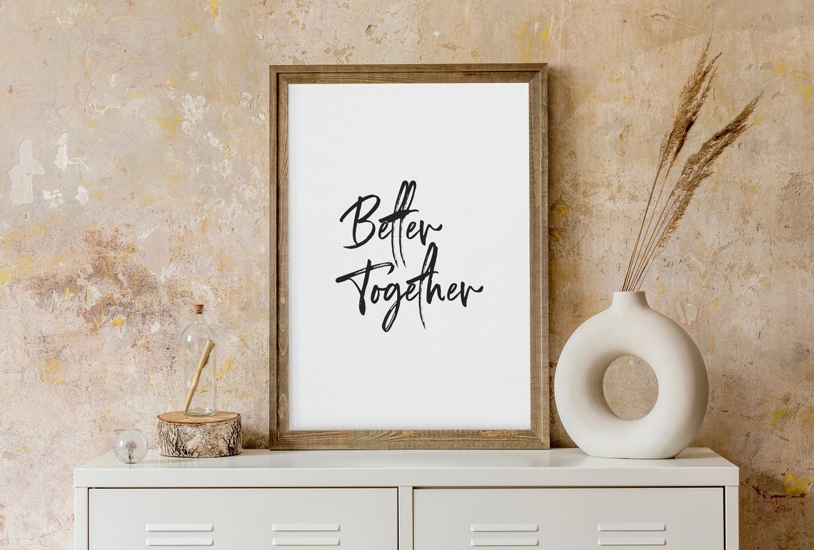 Better Together Couple Love Quote Script Print for Bedroom Wall Decor - Image 5