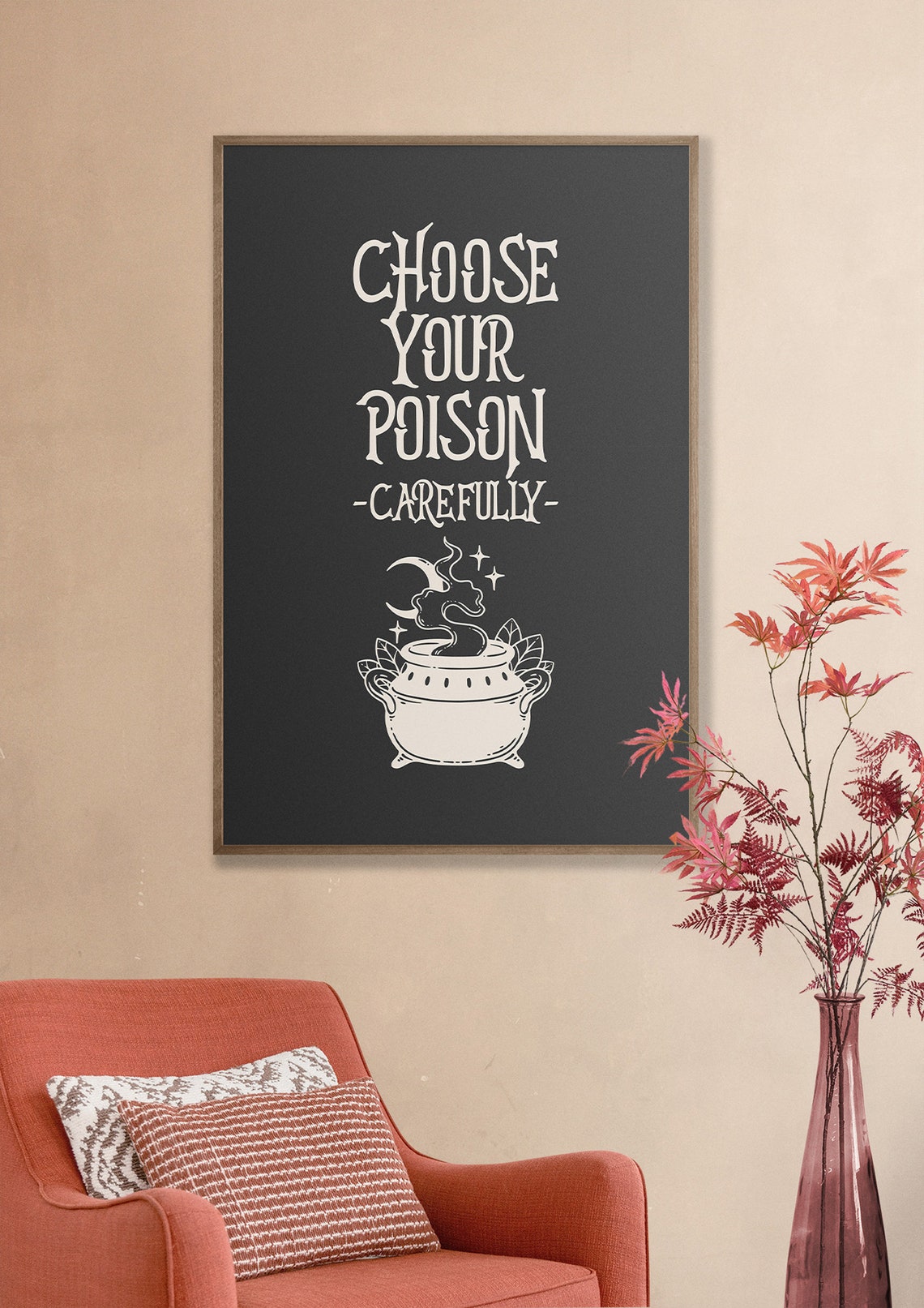 Choose Your Poison Cauldron Witchy Gothic Halloween Decor Poster - Image 2