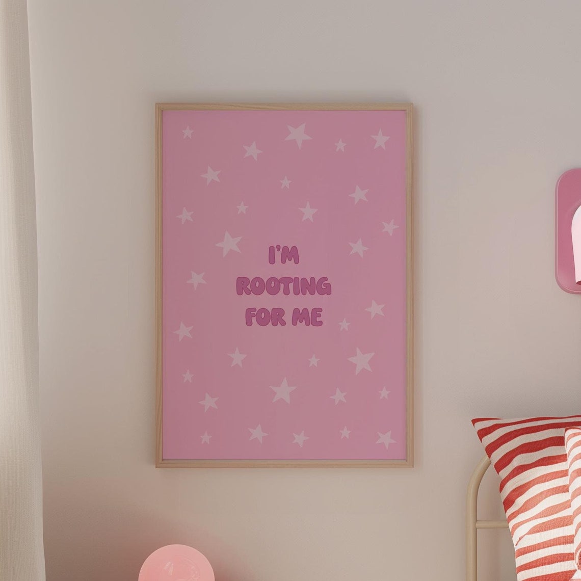 I'm Rooting For Me Pink Starry Self Love Affirmation Star Poster - Image 3