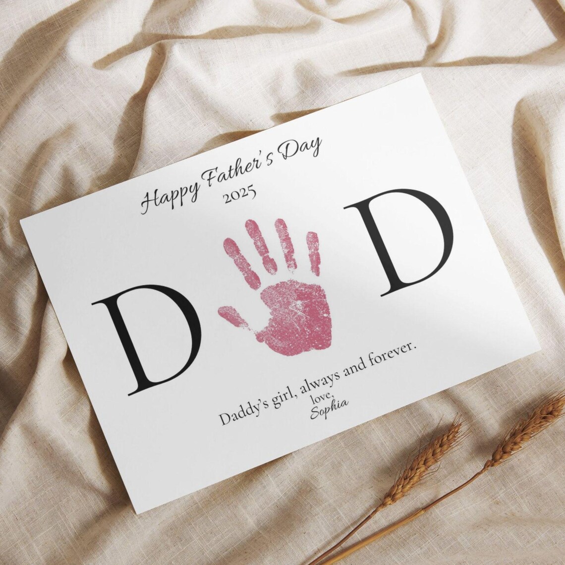 Personalized Father's Day Handprint Craft, Dad Gift Art Print - Image 4