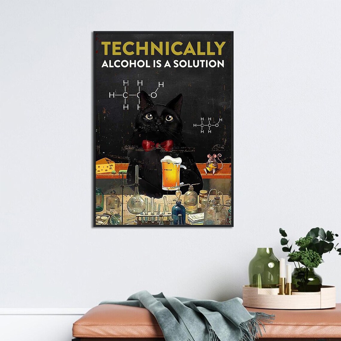 Funny Black Cat Beer, Man Cave Kitchen Decor - Image 2