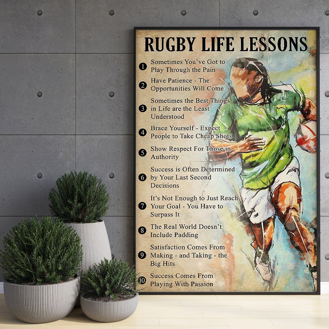 Rugby Player Vintage Art Print, Rugby Room Decor - Image 3