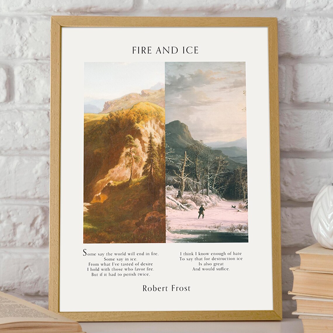 Fire And Ice By Robert Frost, Literary Art Print - Image 2