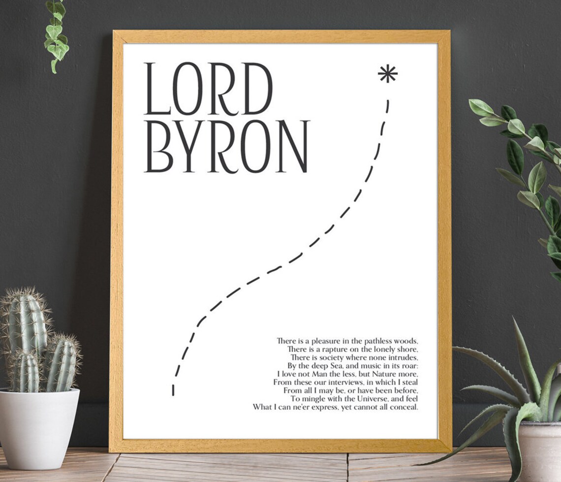 Lord Byron Pathless Woods Poetry Quote Minimalist Art Poster
