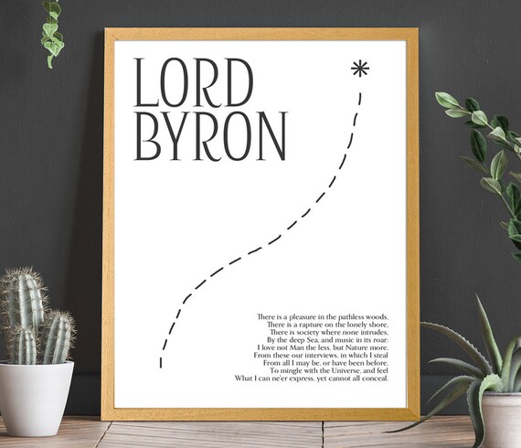 Lord Byron Pathless Woods Poetry Quote Minimalist Art Poster
