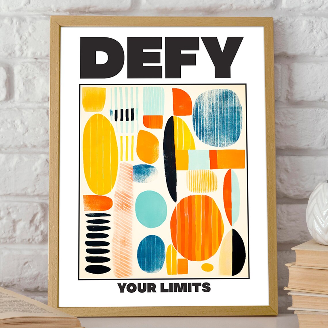 Defy Your Limits Abstract Geometric Wall Art Print - Image 2