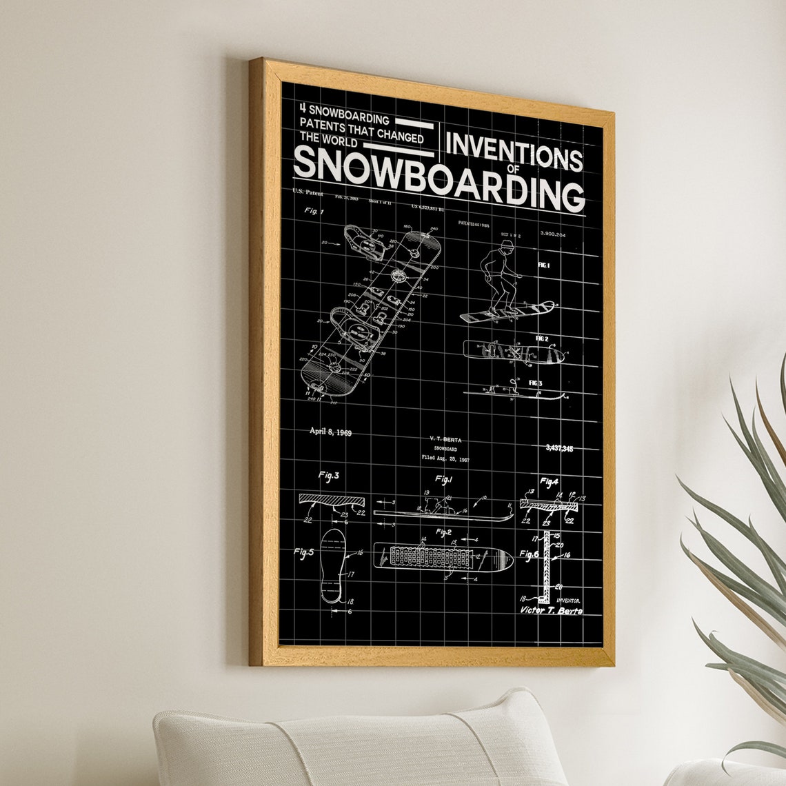 Snowboarding Patent Poster, Sports Invention Art Print - Image 2