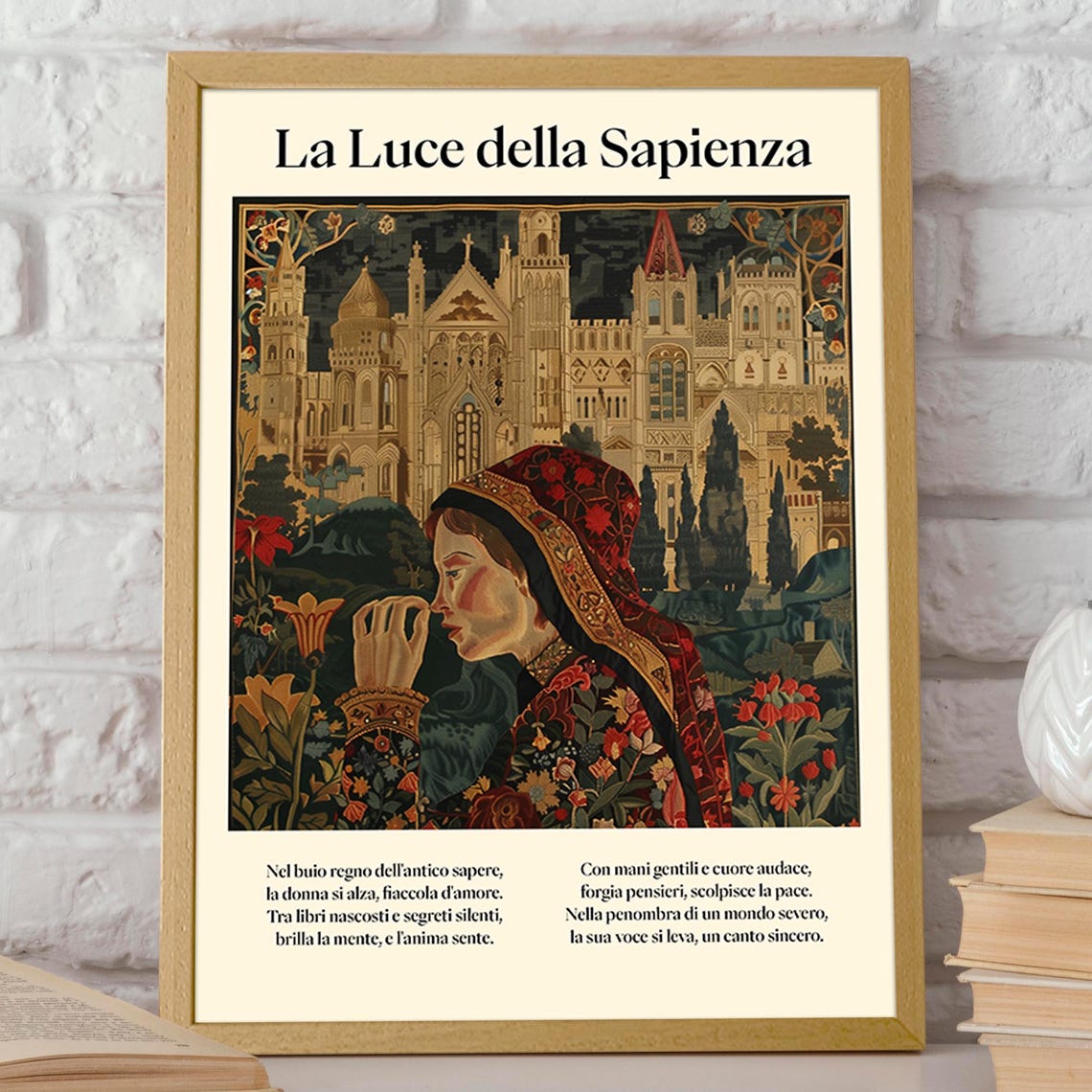 Gothic Castle Illustration Medieval Wisdom And Enlightenment Wall Art La Luce Della Sapienza Art Print Poster Or Print - Image 2