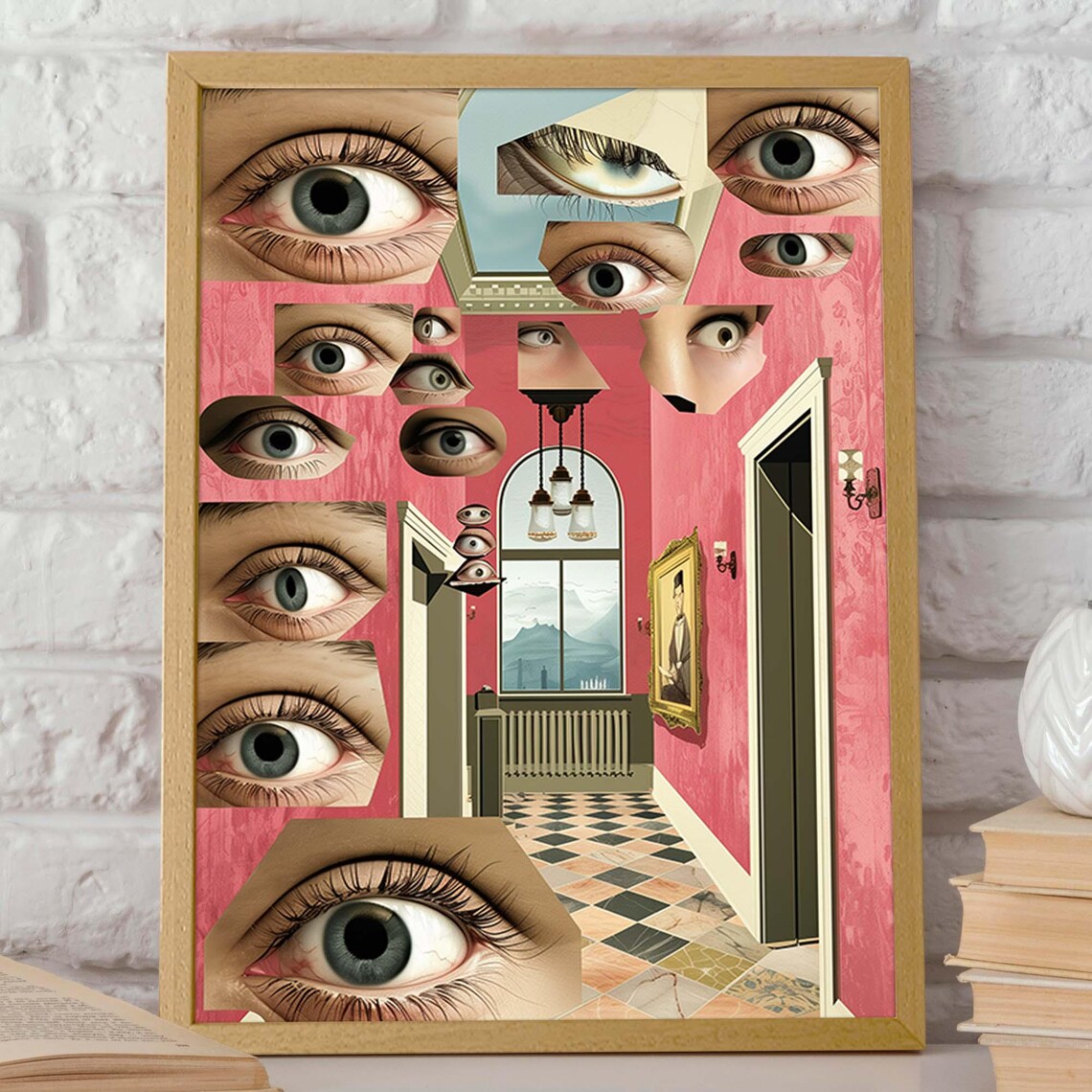 Abstract Eye Illustration, Surreal Corridor Art Print - Image 2