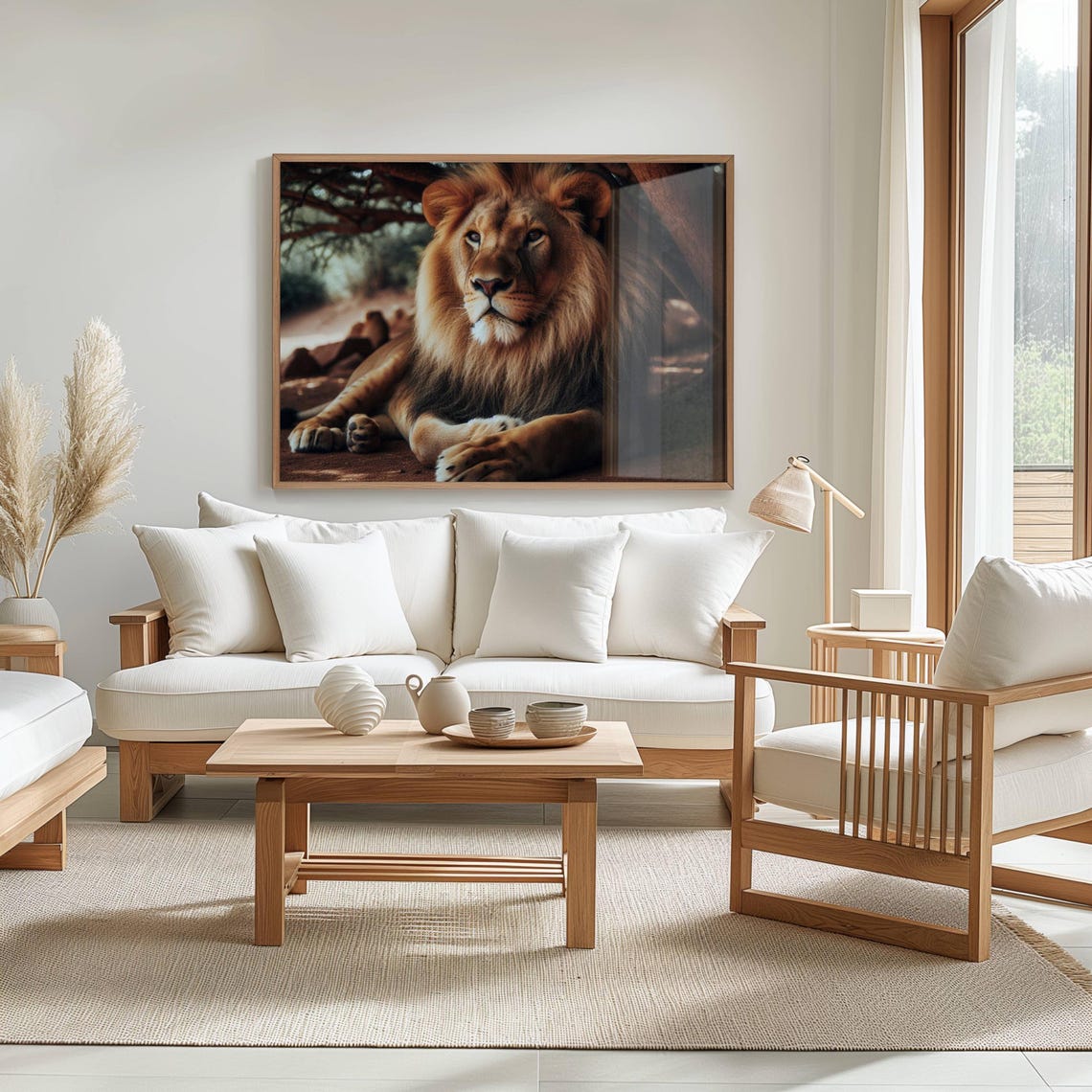 African Lion Resting Regal Wildlife Photography Portrait Poster