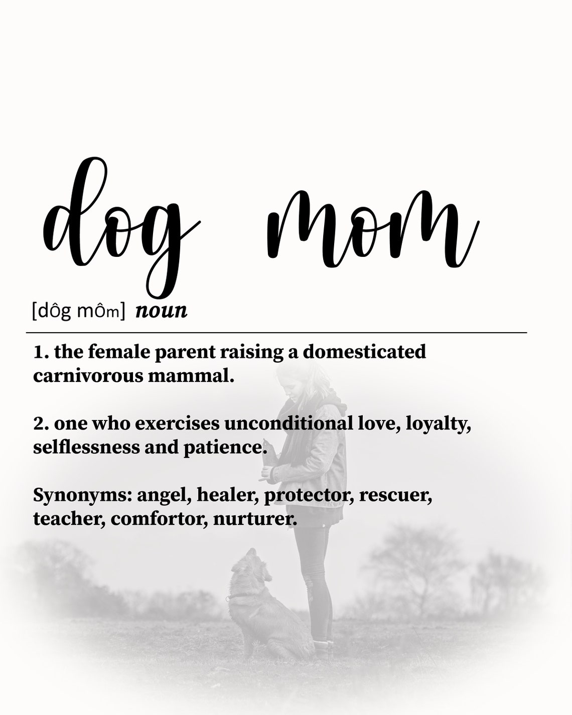 Definition Of Dog Mom Print Dog Lover Gift Dog Wall Art Dog Quote Print Dog Poster Dog Mom Gift Dog Meaning Art Dog Decor Dog Print - Image 4