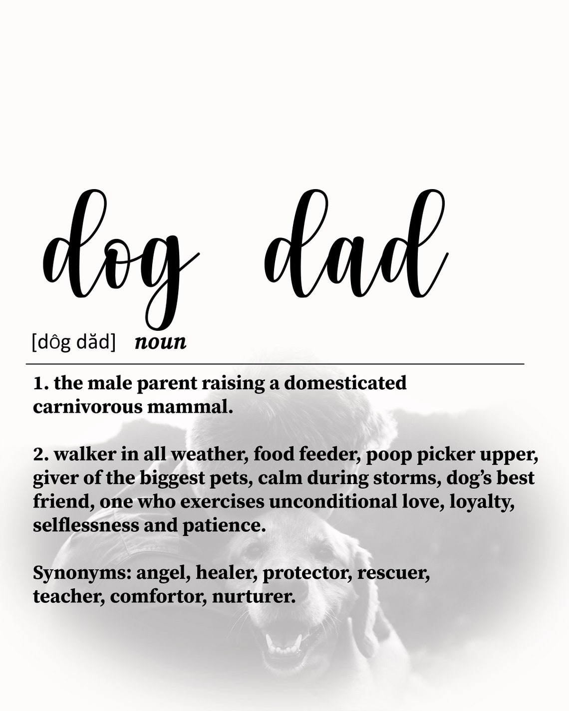 Definition Of Dog Dad Print Dog Lover Gift Dog Wall Art Dog Quote Print Dog Poster Dog Dad Gift Dog Meaning Art Dog Decor Dog Print - Image 4