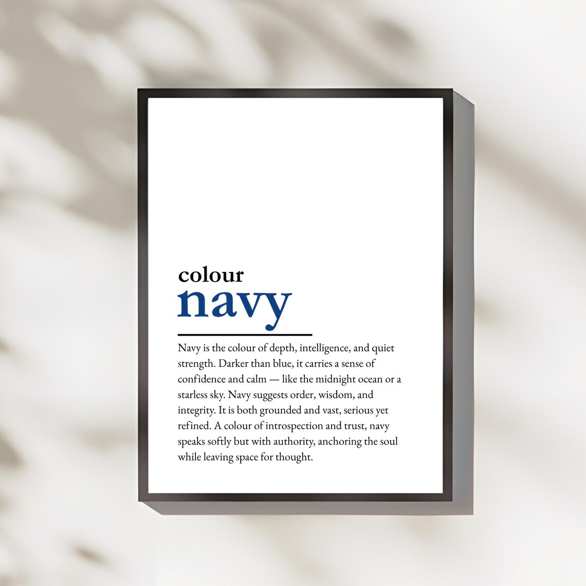 Colour Navy Definition Poster With Depth Meaning Modern Quote Typography