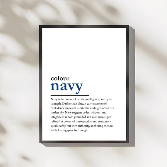 Colour Navy Definition Poster With Depth Meaning Modern Quote Typography