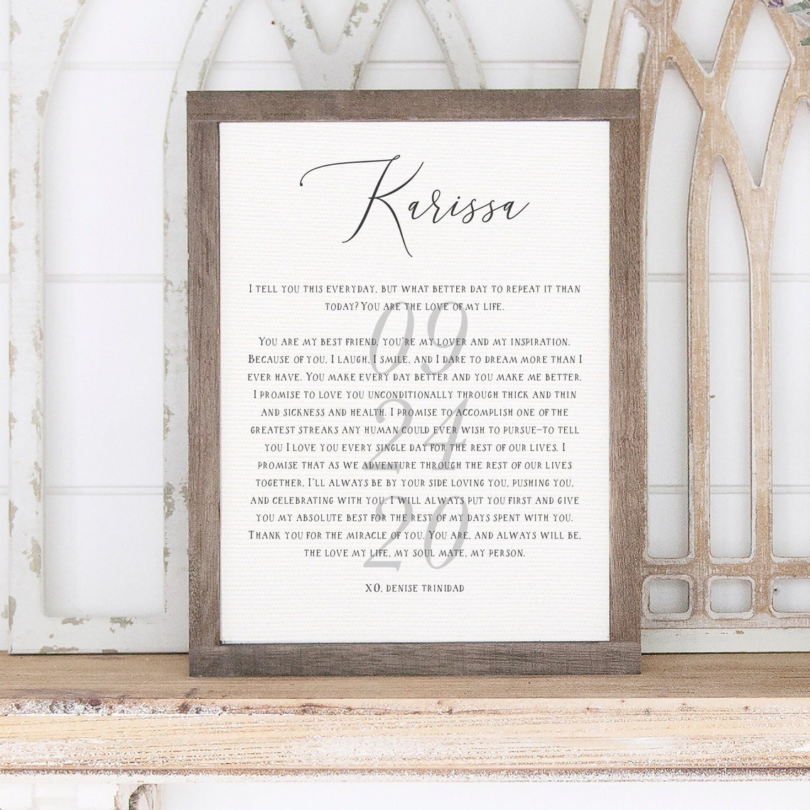 Our Vows Wedding Vows Script Keepsake Print for Couples Wall Decor - Image 3