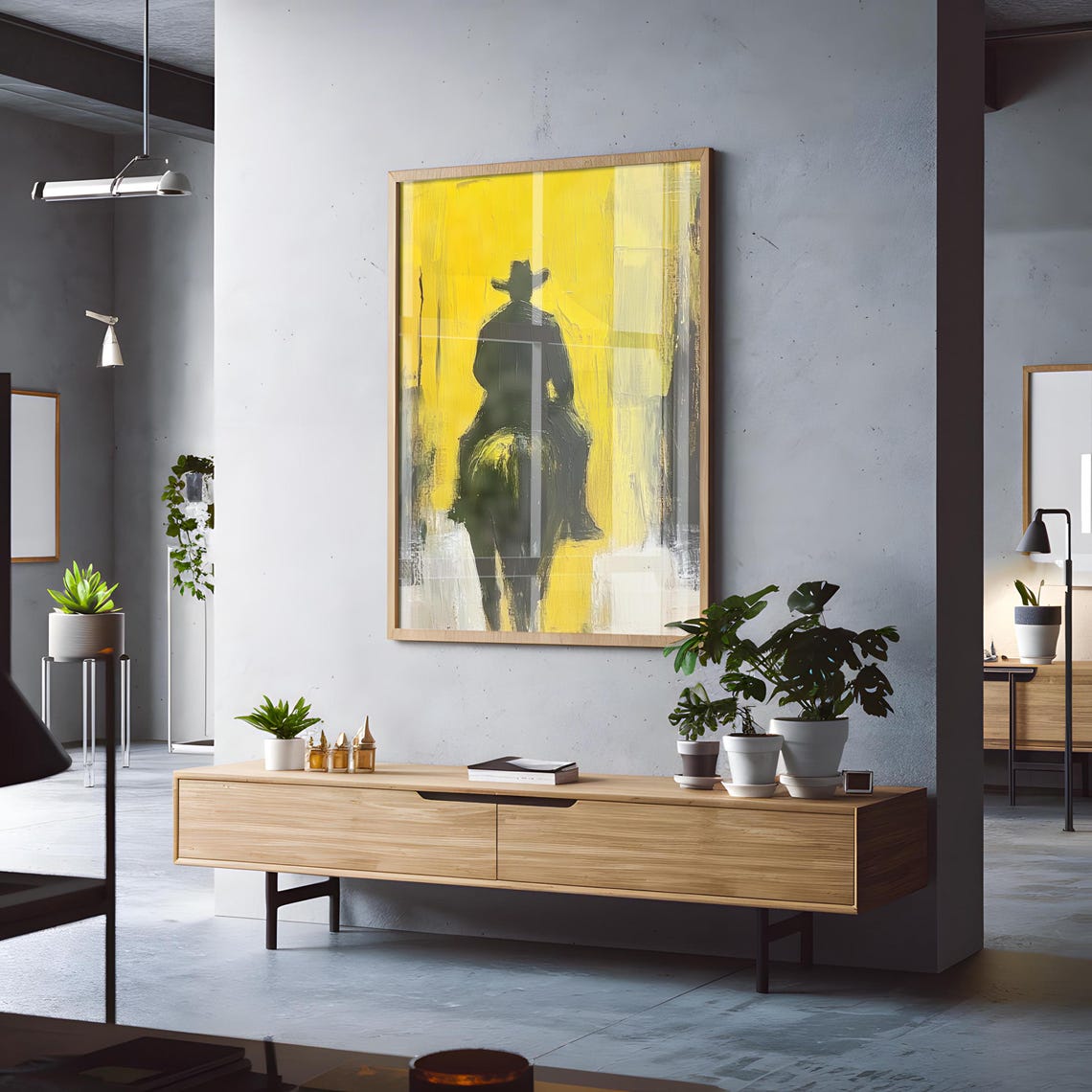 Western Cowboy Oil Painting Print Wall Hanging Masculine Wall Art Art Southwestern Artwork - Image 4