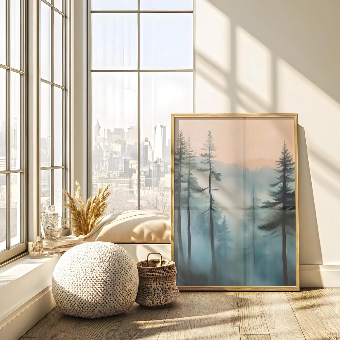 Dark Academia Pine Forest Standing in Deep Shadow at Dusk Poster - Image 2