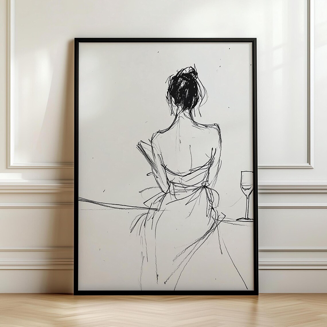 Minimalist Abstract Female Figure Sketch Wall Art Modern Scandinavian Neutral Beige Print Sophisticated Art - Image 7